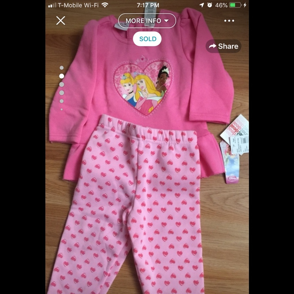SOLD Girls 2pc princess set pink long sets,